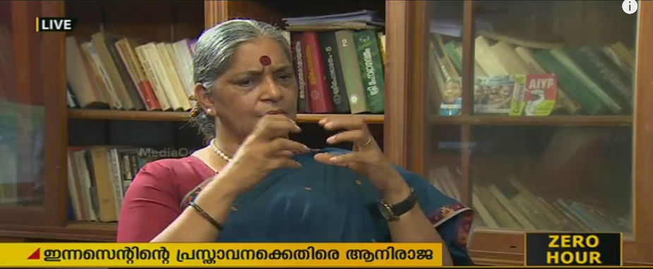 ഇന്നസെന്റിന്റേത് ക്രിമിനല്‍ പ്രസ്താവന, വനിതാ കമ്മീഷന്‍ സ്വമേധയാ കേസെടുക്കണമെന്ന് ആനി രാജ