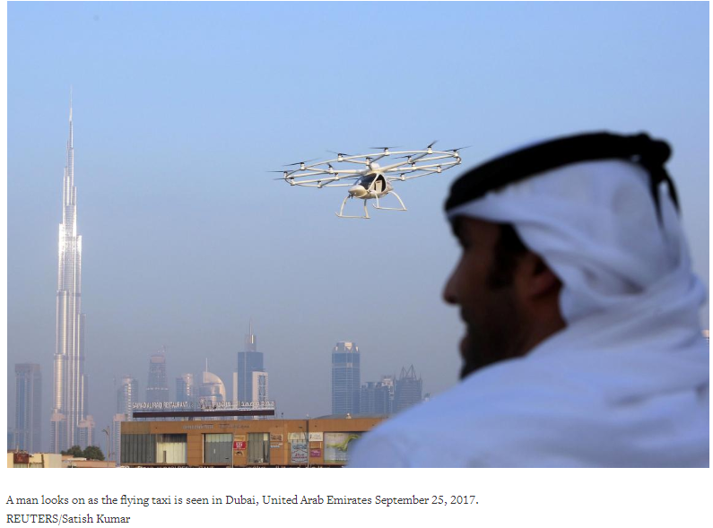 ലോകത്തെ ആദ്യ ഡ്രൈവറില്ലാ പറക്കും ടാക്സി ദുബൈയില്‍ പറന്നു