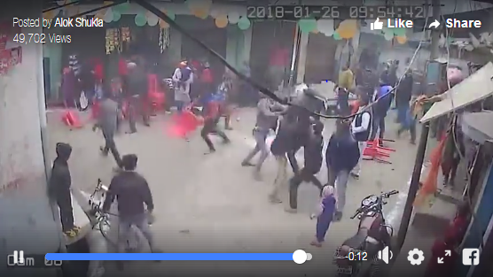 കസ്ഗഞ്ച്: ആക്രമണം നടന്നത് മുസ്ലിംകള്‍ റിപ്പബ്ലിക് ദിനാഘോഷത്തിന് ഒരുങ്ങുന്നതിനിടെ‍; സിസിടിവി ദൃശ്യങ്ങള്‍ പുറത്ത്
