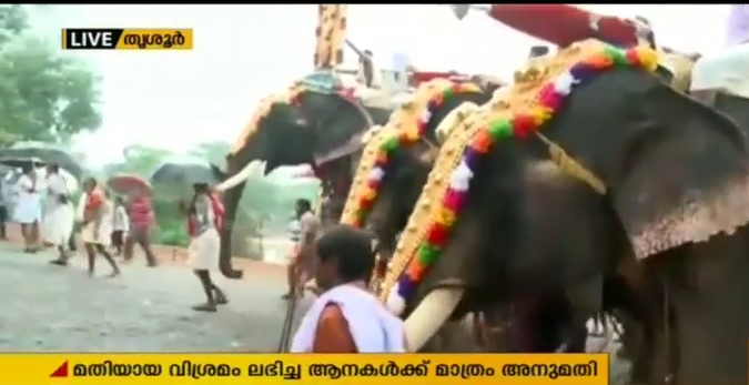 പൂരത്തിനെത്തുന്ന ആനകള്‍ക്ക് മേല്‍ വനംവകുപ്പിന്റെ  കര്‍ശന നിരീക്ഷണം