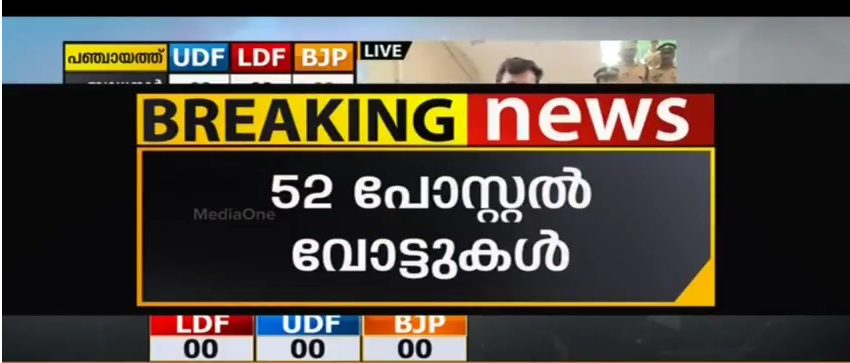 ചെങ്ങന്നൂര്‍: തപാല്‍ വോട്ടുകളില്‍ ആകെ തിരിച്ചെത്തിയത് 52 എണ്ണം മാത്രം