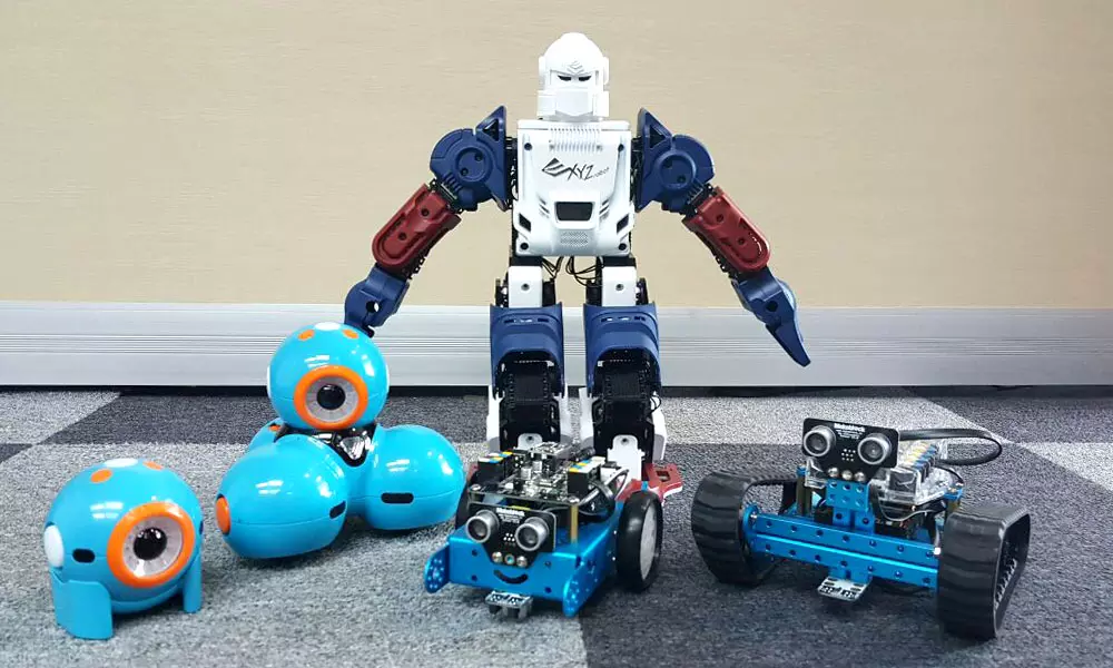 കുഞ്ഞന്‍ റോബോട്ടുകളെ കൊണ്ട് പണിയെടുപ്പിച്ച് കുഞ്ഞുങ്ങള്‍