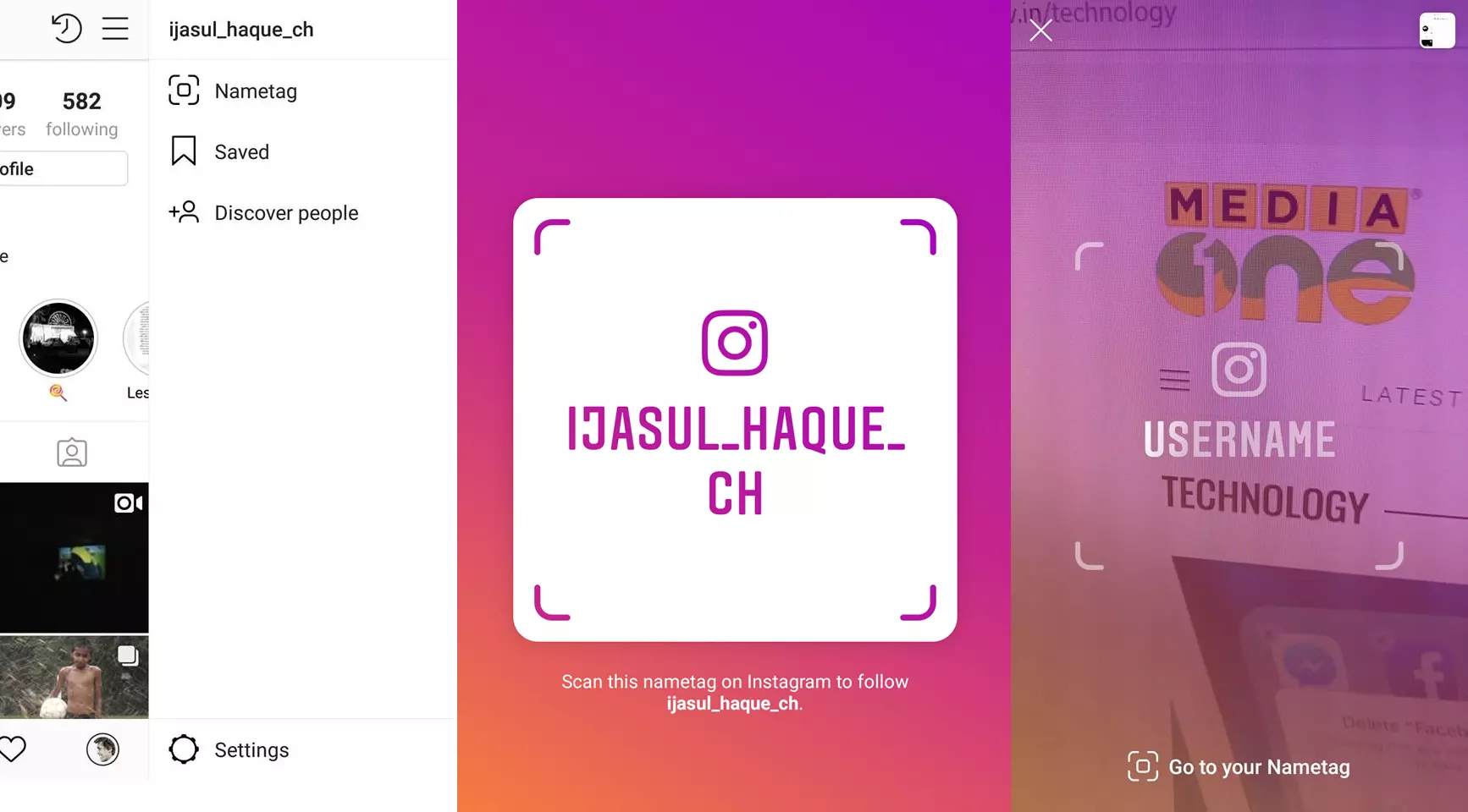 നെയിം ടാഗ് ഫീച്ചറുമായി ഇൻസ്റ്റാഗ്രാം; ഇനി സ്കാൻ ചെയ്തും ഫോളോ ചെയ്യാം നെയിം ടാഗ് ഫീച്ചറുമായി ഇൻസ്റ്റാഗ്രാം; ഇനി സ്കാൻ ചെയ്തും ഫോളോ ചെയ്യാം