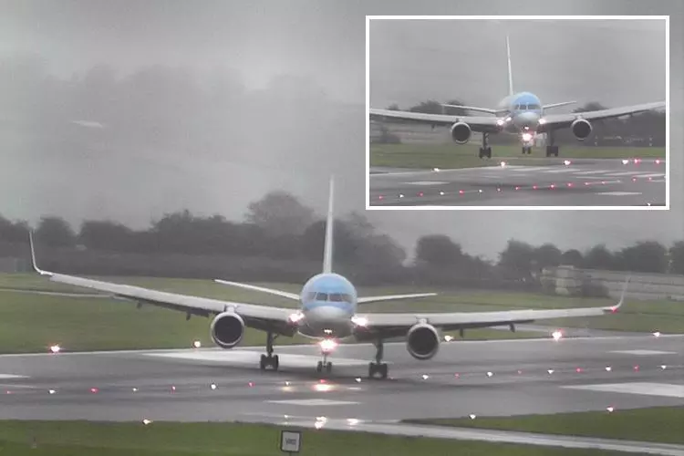 കാറ്റിനെ തോല്‍പിച്ച് വിമാനം സുരക്ഷിതമായി നിലത്തിറക്കുന്ന പൈലറ്റ്, കൈയ്യടി-വീഡിയോ  