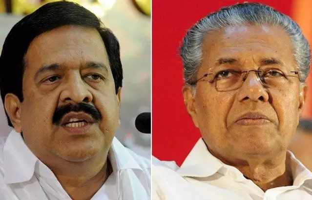 മുഖ്യമന്ത്രിയുടെ ആരോഗ്യം പ്രകടിപ്പിക്കേണ്ടത് സഭയില് അല്ലെന്ന് ചെന്നിത്തല, ആരോഗ്യമുള്ളത് കൊണ്ട് ഉത്തരം പറയുന്നതിന് പ്രശ്നമില്ലെന്ന് പിണറായി മുഖ്യമന്ത്രിയുടെ ആരോഗ്യം പ്രകടിപ്പിക്കേണ്ടത് സഭയില് അല്ലെന്ന് ചെന്നിത്തല, ആരോഗ്യമുള്ളത് കൊണ്ട് ഉത്തരം പറയുന്നതിന് പ്രശ്നമില്ലെന്ന് പിണറായി