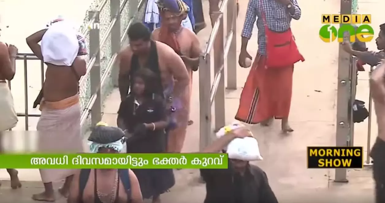 ശബരിമലയില് തീര്ഥാടകരുടെ എണ്ണത്തില് വന്കുറവ് ശബരിമലയില് തീര്ഥാടകരുടെ എണ്ണത്തില് വന്കുറവ്