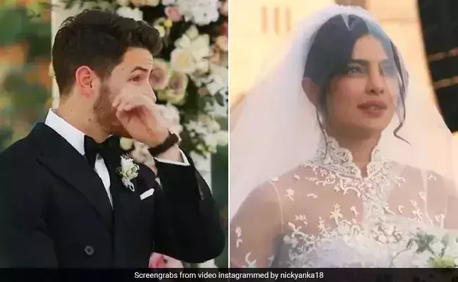 വധുവിനെ കണ്ട് കണ്ണ് നിറഞ്ഞ് നിക്; പ്രിയങ്ക-നിക് വിവാഹ വീഡിയോ കാണാം 