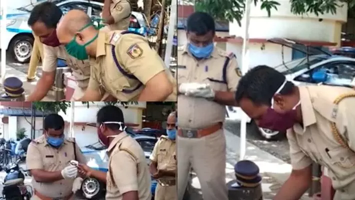 ‘ഹാപ്പി ബര്ത്ത് ഡേ മക്കളേ…’ വീഡിയോ കോളില് മക്കളെ കണ്ട്, റോഡരികില് കേക്ക് മുറിച്ച് പൊലീസച്ഛന് ഇരട്ടക്കുട്ടികളികളുടെ പിറന്നാളാഘോഷിച്ചത് ഇങ്ങിനെ ‘ഹാപ്പി ബര്ത്ത് ഡേ മക്കളേ…’ വീഡിയോ കോളില് മക്കളെ കണ്ട്, റോഡരികില് കേക്ക് മുറിച്ച് പൊലീസച്ഛന് ഇരട്ടക്കുട്ടികളികളുടെ പിറന്നാളാഘോഷിച്ചത് ഇങ്ങിനെ