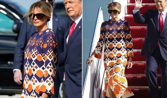 മെലാനിയ വിമാനം കയറിയത് ഒരു വസ്ത്രത്തില്, ഇറങ്ങിയത് മറ്റൊരു വേഷത്തില്; വില 2.70 ലക്ഷം രൂപ മെലാനിയ വിമാനം കയറിയത് ഒരു വസ്ത്രത്തില്, ഇറങ്ങിയത് മറ്റൊരു വേഷത്തില്; വില 2.70 ലക്ഷം രൂപ