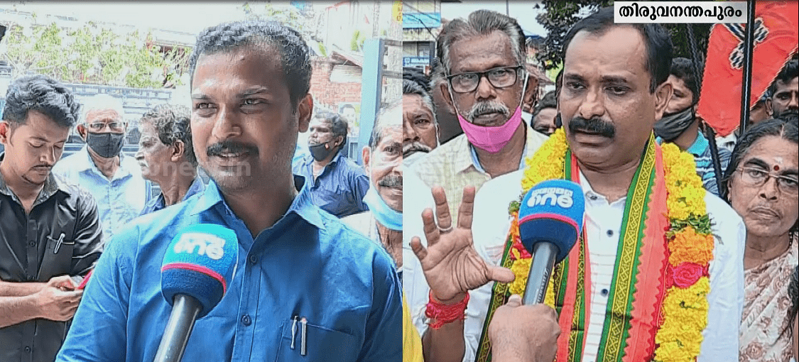 വട്ടിയൂർകാവിൽ കോണ്‍ഗ്രസ് ബി.ജെ.പിക്ക് വോട്ട്  മറിക്കുമെന്ന് എല്‍.ഡി.എഫ്; ആരുടെ വോട്ടും സ്വീകരിക്കുമെന്ന് ബി.ജെ.പി