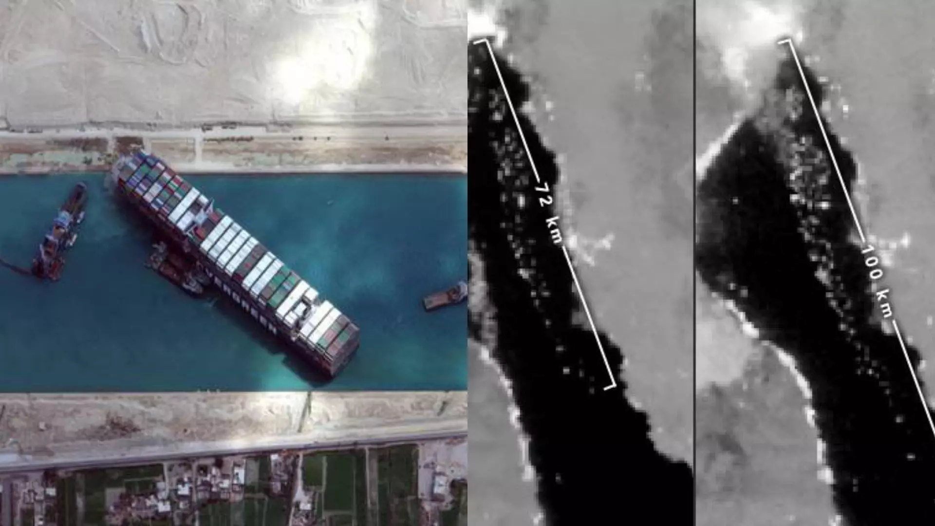 100 കിലോമീറ്റര് നീളത്തില് ഷിപ് ട്രാഫിക് ജാം; സൂയസ് പ്രതിസന്ധിയുടെ ബഹിരാകാശ ചിത്രവുമായി നാസ 100 കിലോമീറ്റര് നീളത്തില് ഷിപ് ട്രാഫിക് ജാം; സൂയസ് പ്രതിസന്ധിയുടെ ബഹിരാകാശ ചിത്രവുമായി നാസ