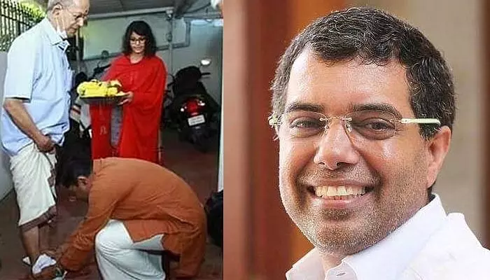 കണ്ണൂരൊക്കെ പണ്ട് പുതിയാപ്പിളമാര് വീട്ടിലേക്ക് വരുമ്പോ അളിയന്മാര് കാല് കഴുകാന് വെള്ളൊഴിച്ചു കൊടുക്കും...