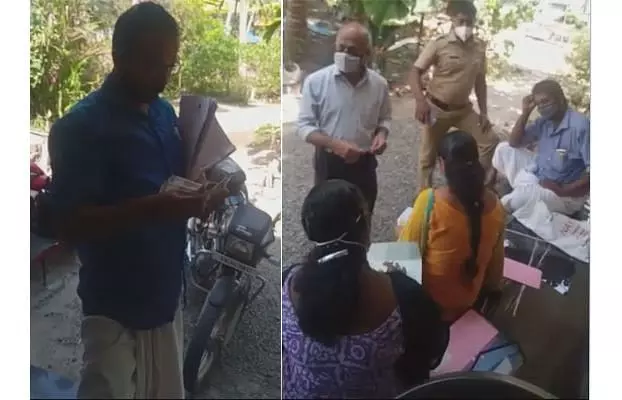 തപാൽ വോട്ടിനിടെ പെൻഷൻ: വോട്ടറെ സ്വാധീനിക്കാൻ ശ്രമമെന്ന് പരാതി