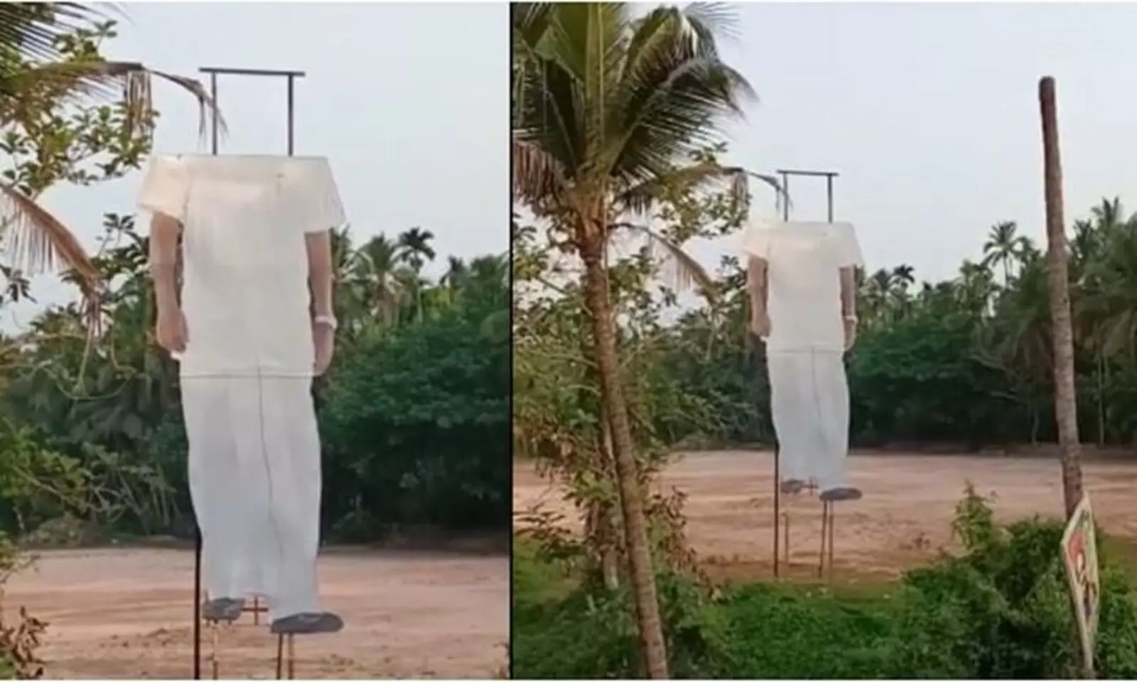 വെട്ടിമാറ്റിയ മുഖ്യമന്ത്രിയുടെ കട്ടൗട്ടിന്റെ തലഭാഗം കണ്ടെത്തി: ഒളിപ്പിച്ചിരുന്നത് ബോംബുകള്ക്കൊപ്പം വെട്ടിമാറ്റിയ മുഖ്യമന്ത്രിയുടെ കട്ടൗട്ടിന്റെ തലഭാഗം കണ്ടെത്തി: ഒളിപ്പിച്ചിരുന്നത് ബോംബുകള്ക്കൊപ്പം