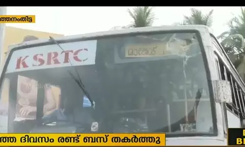 കെഎസ്ആര്‍ടിസി ബസ്സുകള്‍ക്ക് നേരെ വീണ്ടും സ്വകാര്യ ബസ് ലോബിയുടെ ആക്രമണം