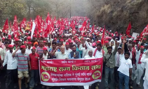 മഹാരാഷ്ട്രയില്‍ കര്‍ഷക പ്രക്ഷോഭം ശക്തം; മാര്‍ച്ച് ഇന്ന് മുംബൈയിലെത്തും