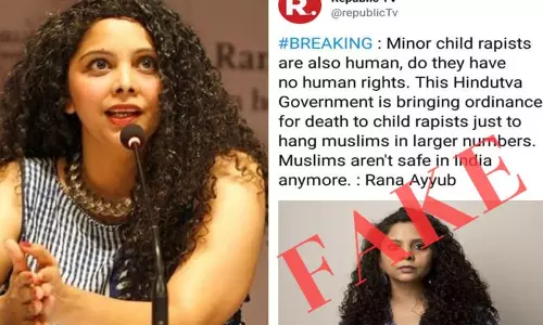 വ്യാജ വാര്‍ത്ത ചമച്ച് റാണ അയൂബിന് നേരെ സംഘടിത വിദ്വേഷ പ്രചരണം