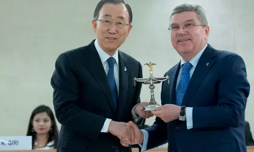 ഒളിംപിക്സ് ദീപശിഖ ഐക്യരാഷ്ട്രസഭാ ആസ്ഥാനത്ത് ഒളിംപിക്സ് ദീപശിഖ ഐക്യരാഷ്ട്രസഭാ ആസ്ഥാനത്ത്