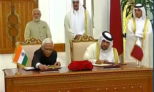 ഇന്ത്യയും ഖത്തറും ഏഴ് കരാറുകളില്‍ ഒപ്പുവെച്ചു