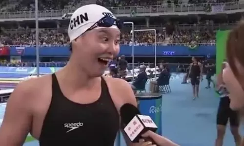 ചൈനീസ് നീന്തല്‍താരം മെഡല്‍ നേടിയത് അറിഞ്ഞത് റിപ്പോര്‍ട്ടര്‍ പറഞ്ഞിട്ട്!