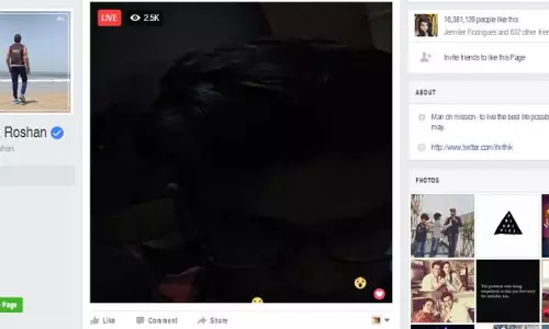 ഋതിക് റോഷന്‍റെ ഫേസ്ബുക്ക് പേജ് സ്വന്തമാക്കി ഹാക്കറുടെ ലൈവ് ഷോ