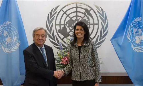 യുഎന്‍ ഇസ്രായേല്‍ വിരുദ്ധ സമീപനം നിര്‍ത്തിയില്ലെങ്കില്‍ കൌണ്‍സില്‍ വിടുമെന്ന ഭീഷണിയുമായി ട്രംപ് ഭരണകൂടം