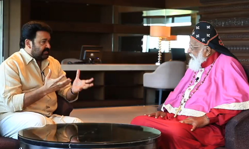 ക്രിസോസ്റ്റം തിരുമേനിക്ക് ബ്ലെസിയുടെ ഉപഹാരം മോഹന്‍ലാലിലൂടെ