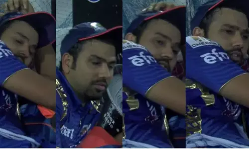 ദേഷ്യം കൊണ്ട് രോഹിത് ശര്‍മ ഉറങ്ങിപ്പോയതാണോ ? ഐപിഎല്‍ ഫൈനലില്‍ നിന്നൊരു കാഴ്ച