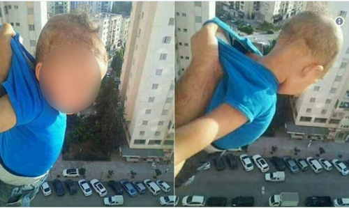 ലൈകിനായി കുഞ്ഞിനെ പതിനഞ്ചാം നിലയില്‍ നിന്നും പുറത്തേക്ക് തൂക്കിയിട്ടു