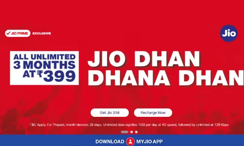 ജിയോ പുതിയ താരിഫുകള്‍ പ്രഖ്യാപിച്ചു; 399 രൂപക്ക് 84 ദിവസത്തേക്ക് 84 ജിബി ഡാറ്റ