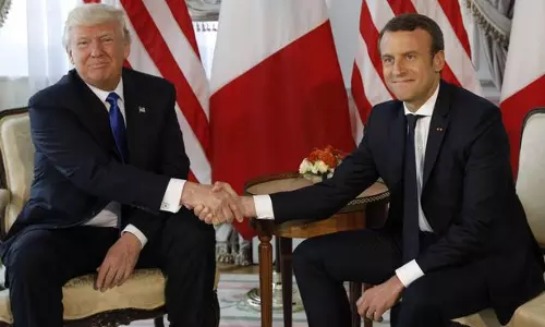 ആഗോളഭീകരതക്കെതിരെ ശബ്ദമുയര്‍ത്തി ട്രംപ് - മാക്രോണ്‍ കൂടിക്കാഴ്ച