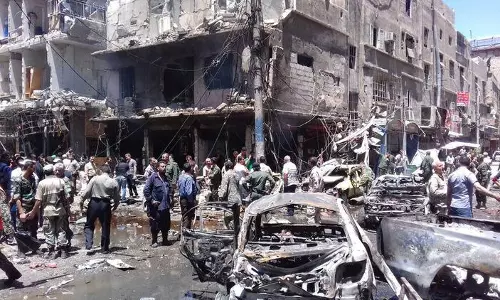 സിറിയയില്‍ ശിയാ ആരാധനാലയത്തില്‍ ഇരട്ട സ്ഫോടനം; 12 മരണം