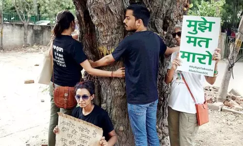 ഡല്‍ഹിയിലെ വ്യാപക മരം മുറിക്കല്‍; കടുത്ത പ്രതിഷേധവുമായി യുവാക്കള്‍