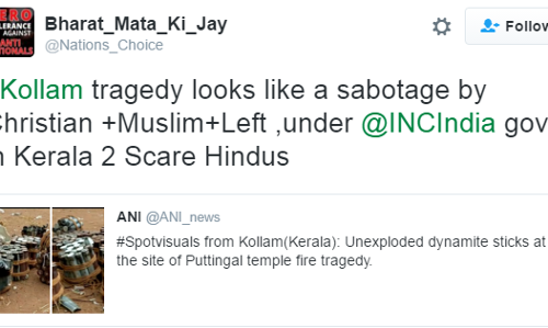 വെടിക്കെട്ട് ദുരന്തം: മുതലെടുക്കാന്‍ വര്‍ഗീയ ശക്തികള്‍