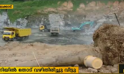 ധോണിയില്‍ വനഭൂമി കയ്യേറി തോട് വഴിതിരിച്ചു വിട്ടു