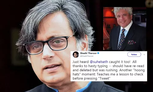 ശശി തരൂരിന് തെറ്റി; ഇംഗ്ലീഷ് വ്യാകരണം പഠിപ്പിച്ച് താരമായി ട്വിറ്ററില്‍ സുഹേല്‍ സേത്ത്