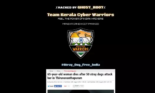 തെരുവുനായ പ്രേമം: മനേക ഗാന്ധിയുടെ മൃഗാവകാശ സംഘടനാ വെബ്‍സൈറ്റ് കേരള ഹാക്കര്‍മാര്‍ തകര്‍ത്തു