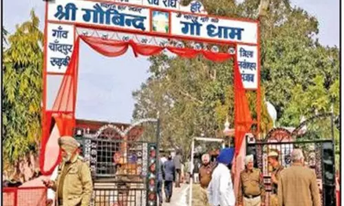 ബിജെപി നേതാവ് മകന്‍റെ വിവാഹ സല്‍ക്കാര ചടങ്ങ് നടത്തിയത് ഗോശാലയില്‍