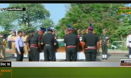 പാംപോറില്‍ ഭീകരാക്രമണത്തില്‍  കൊല്ലപ്പെട്ട ജവാന്‍ രതീഷിന് നാടിന്റെ‍ യാത്രാമൊഴി