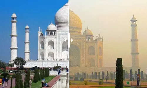 താജ്‍മഹലിന്റെ പ്രഭ കെടുത്തി അന്തരീക്ഷമലിനീകരണം