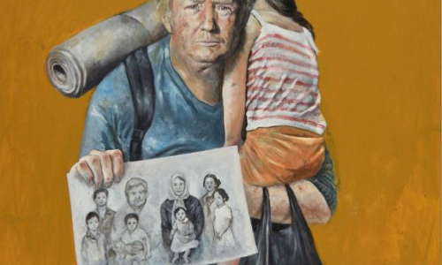 ലോകനേതാക്കളെ അഭയാർഥികളായി ചിത്രീകരിച്ച്​ സിറിയൻ കലാകാരൻ