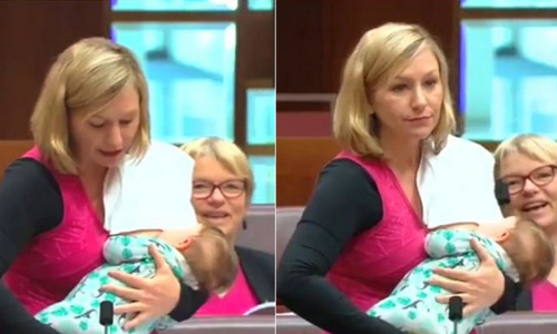 പാര്‍ലമെന്റ് പ്രസംഗത്തിനിടെ കുഞ്ഞിന് മുലയൂട്ടി ഓസ്ട്രേലിയന്‍ എംപി