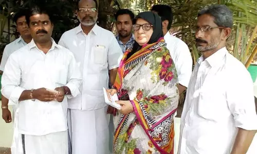 ബിജെപിയുടെ ഫണ്ട് ശേഖരണം ഉദ്ഘാടനം ചെയ്തത് വനിതാ ലീഗ് സംസ്ഥാന അധ്യക്ഷ ഖമറുന്നിസ അന്‍വര്‍