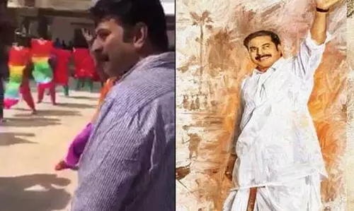 വൈഎസ്ആറാവാന്‍ മമ്മൂട്ടി ഹൈദരാബാദില്‍; വന്‍ വരവേല്‍പ്പ്