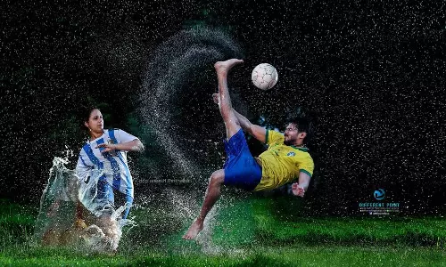 മെസിയും നെയ്‍മറും... ഇതൊരു വെറൈറ്റി കല്യാണ ആല്‍ബം