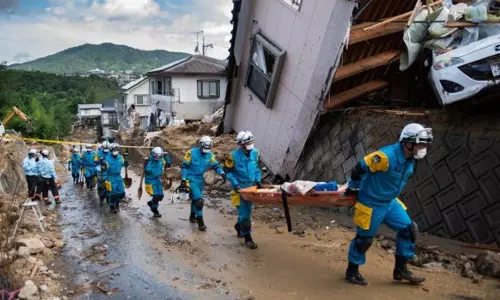 ജപ്പാനില്‍ വെള്ളപ്പൊക്കത്തില്‍ മരിച്ചവരുടെ എണ്ണം 155 ആയി