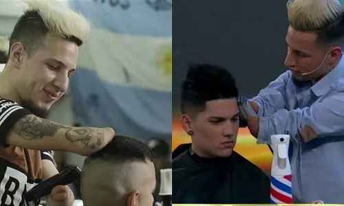 ഏത് ഹെയര്‍ സ്റ്റൈല്‍ വേണമെന്ന് പറഞ്ഞാല്‍ മതി രണ്ട് കൈകളുമില്ലെങ്കിലും ഈ ബാര്‍ബര്‍ സ്റ്റൈലായി വെട്ടിത്തരും