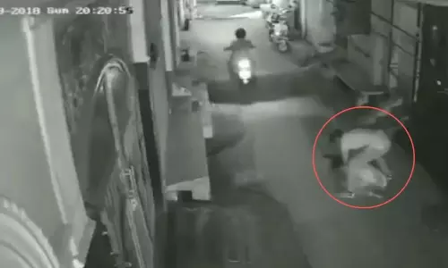 റോഡില്‍ സ്ത്രീയെ ആക്രമിച്ച് ആഭരണങ്ങളും ഫോണും കവര്‍ന്നു; നടുക്കുന്ന ദൃശ്യം പുറത്ത്