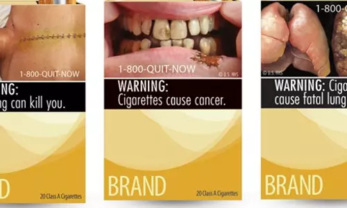 സെപ്റ്റംബർ ഒന്ന് തൊട്ട് സിഗരറ്റ് പാക്കറ്റിന് പുറത്ത്  പുതിയ ആരോഗ്യ മുന്നറിയിപ്പ് ചിത്രങ്ങൾ 
