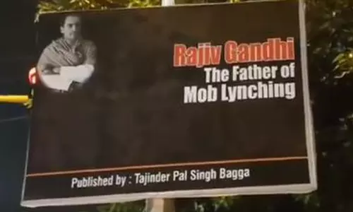 ‘രാജീവ് ഗാന്ധി ആള്ക്കൂട്ട കൊലയുടെ പിതാവ്’; പോസ്റ്റര് പ്രചരണവുമായി ബി.ജെ.പി വക്താവ് ‘രാജീവ് ഗാന്ധി ആള്ക്കൂട്ട കൊലയുടെ പിതാവ്’; പോസ്റ്റര് പ്രചരണവുമായി ബി.ജെ.പി വക്താവ്